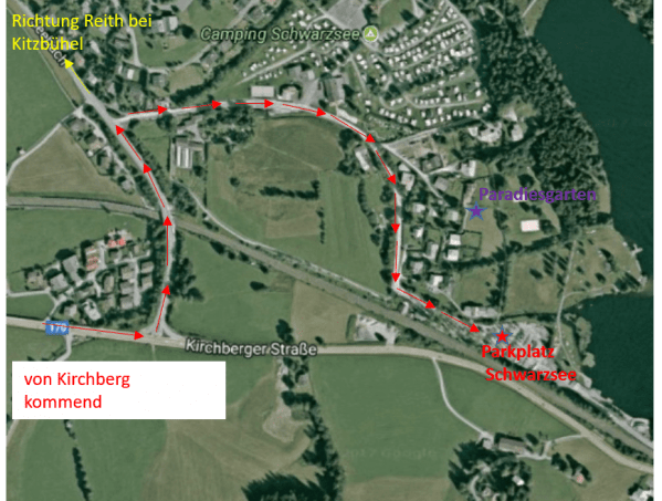 Anfahrt Paradiesgarten von Kirchberg